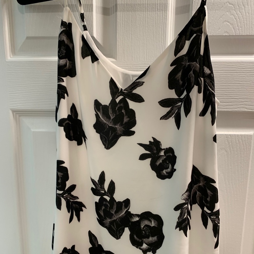 Babaton black and white rose tank top